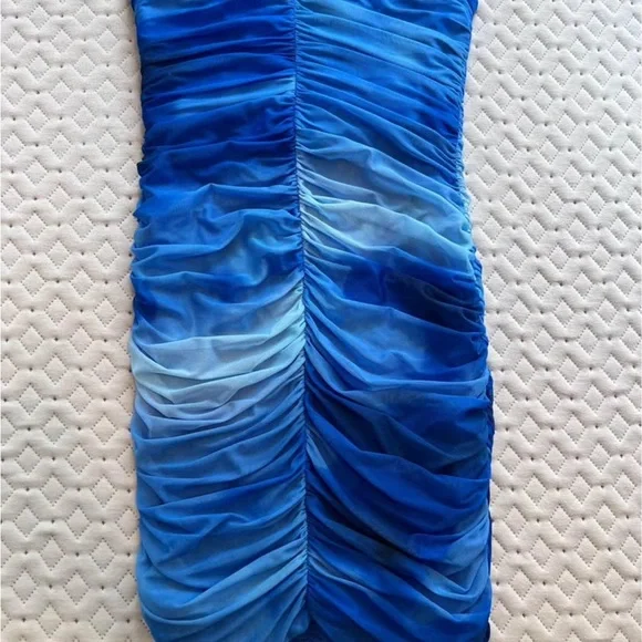 Blue Ruched Dress - Size S - Picture 4 of 4